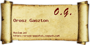 Orosz Gaszton névjegykártya